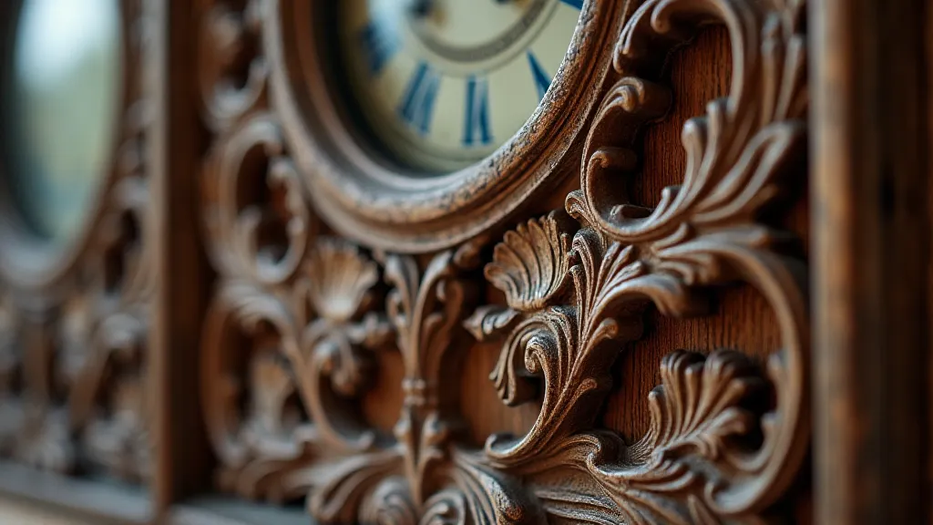 Antique wooden clock case