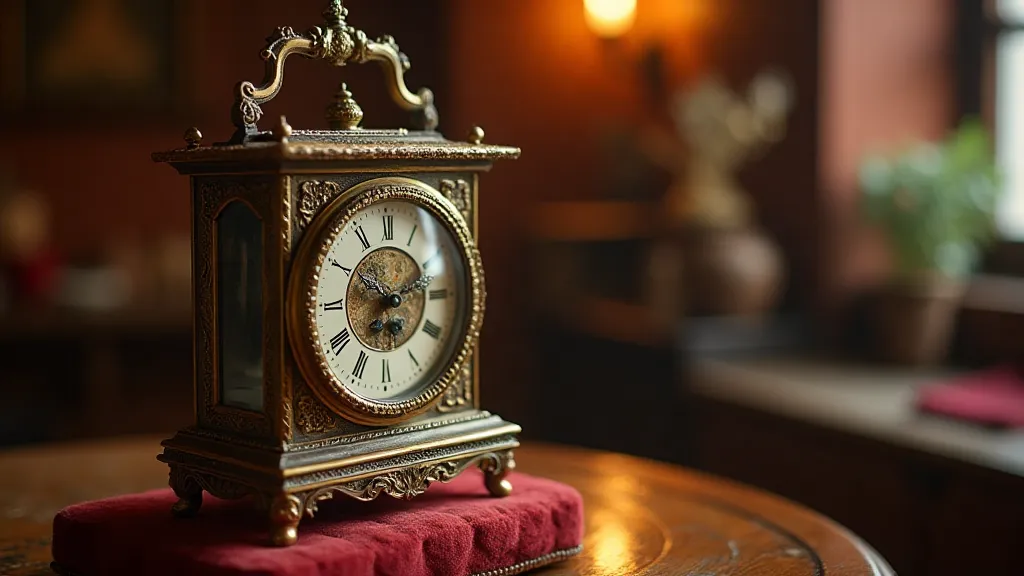 Close-up of a French carriage clock
