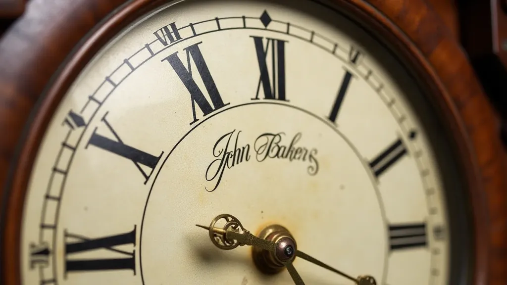 English longcase clock dial detail