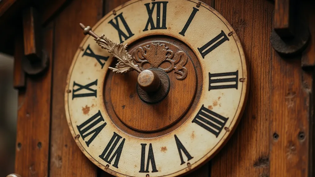 German cuckoo clock dial detail