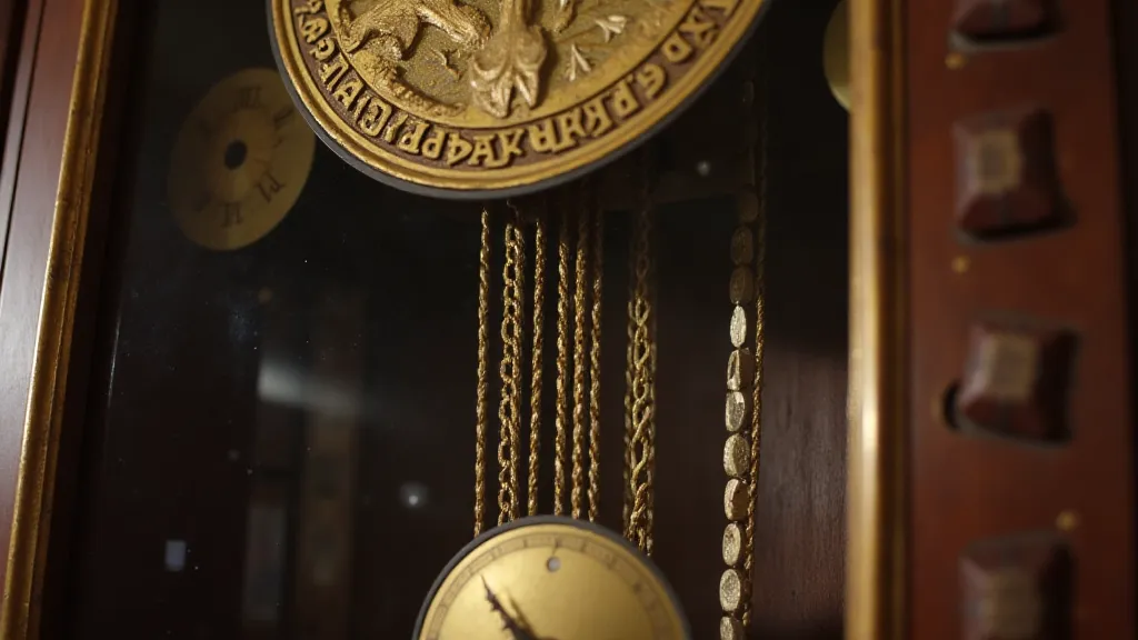 Interior of a grandfather clock