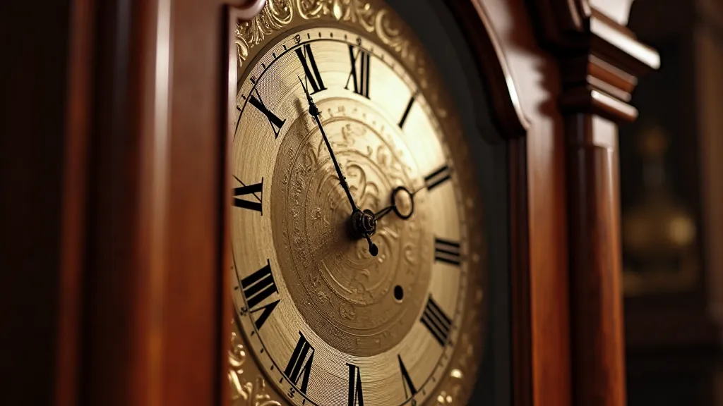 An antique Howard & Sons grandfather clock with a mahogany case and brass dial.