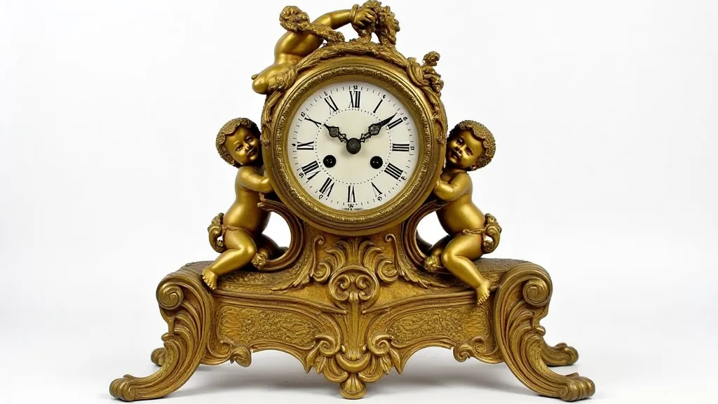 Detailed French mantel clock